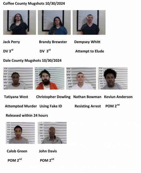 Coffee County/ Dale County Mugshots 10/30/2024