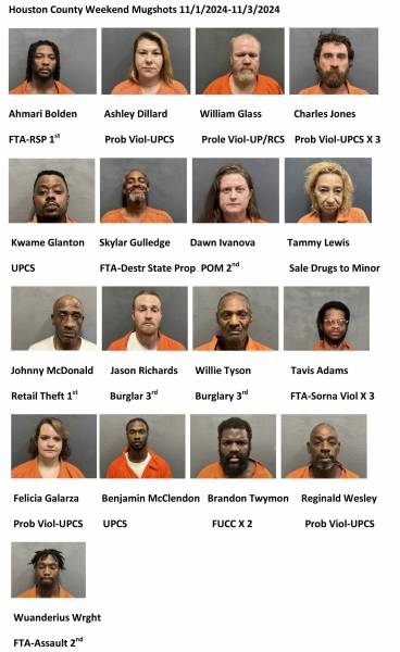 Houston County/Dothan City Weekend Mugshots 11/1/2024-11/3/2024