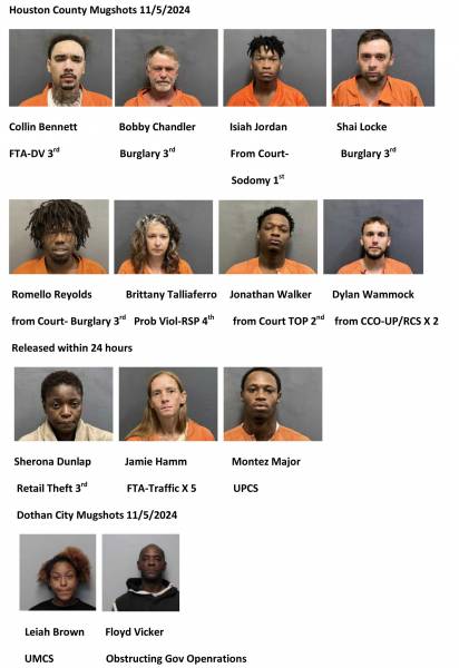 Houston County/Dothan City Mugshots 11/5/2024