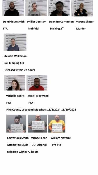 Coffee Count/Dale County/Pike County Weekend Mugshots 11/8/2024-11/10/2024