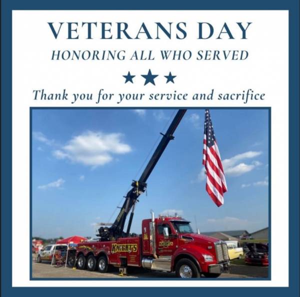 Happy Veteran’s Day from Knights Wrecker Service