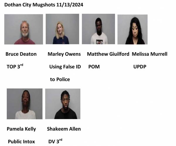 Houston County /Dothan City Mugshots 11/13/2024