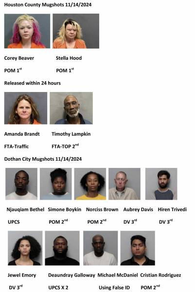 Houston County/Dothan City Mugshots 11/14/2024