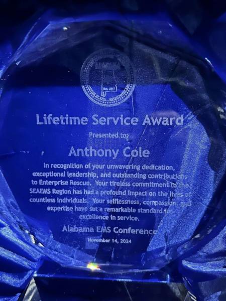 Anthony Cole gets Lifetime Achievement Award for work with Enterprise Rescue