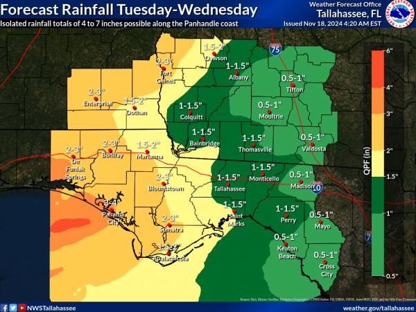 Flooding Rain Threat and Isolated Severe Weather Tuesday