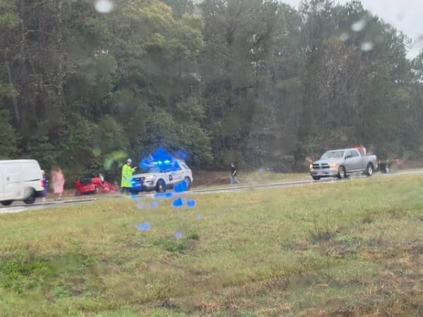 1:49 P.M.: Vehicle hydroplanes at Hwy 84 and Wg Bond Road