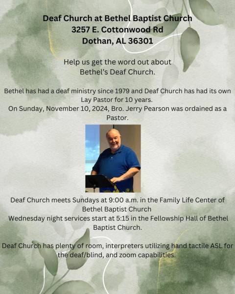 Deaf Church at Bethel Baptist Church